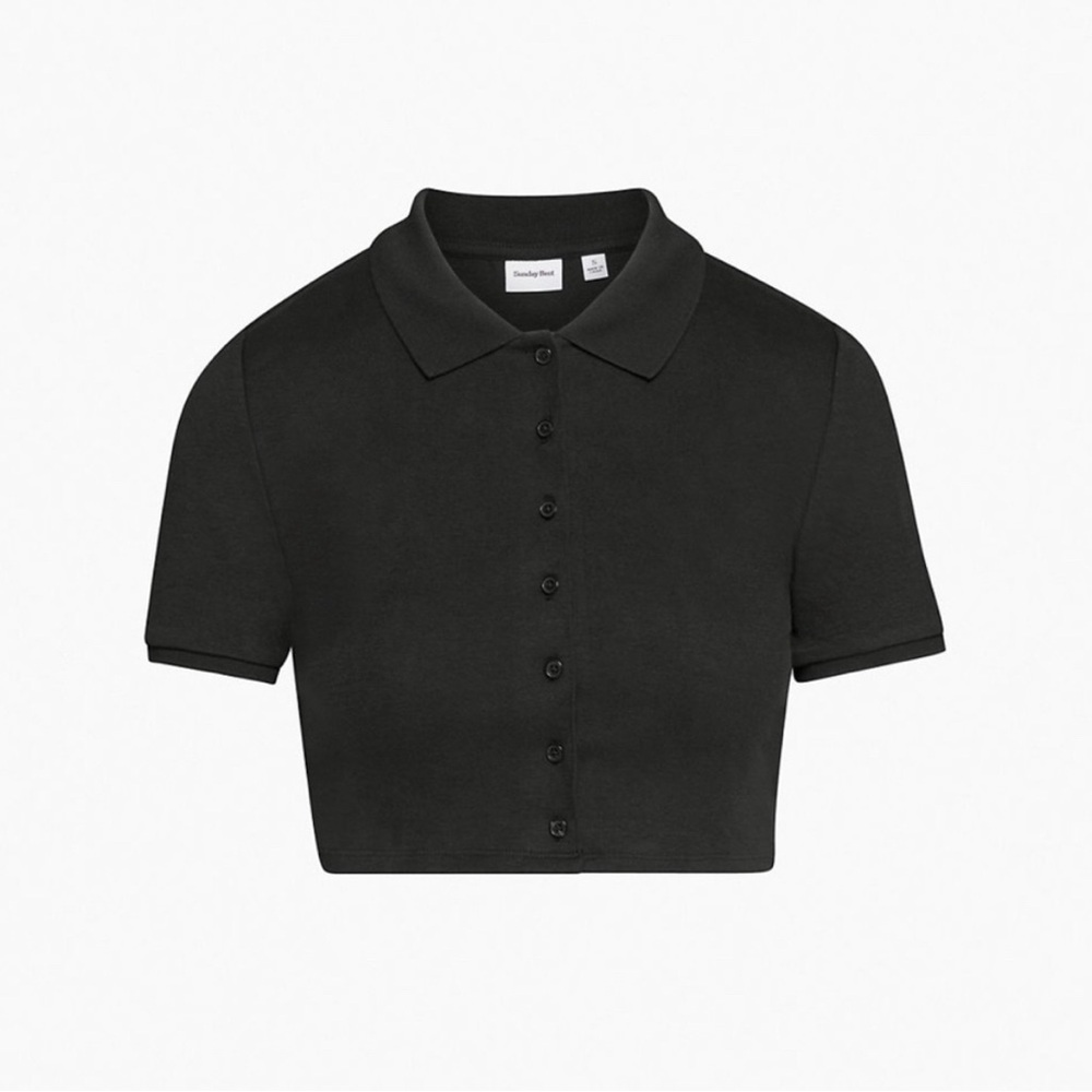 Aritzia Sunday Best Audio Polo Cropped Tee Size Small NWOT
